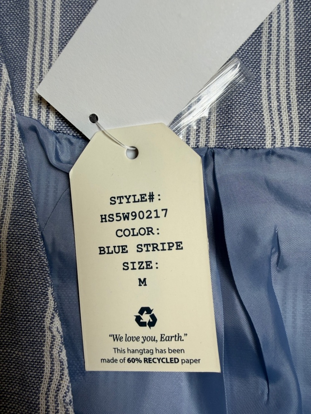 Hippie Rose Blue and White Striped Sleeveless Vest Size M - Picture 5 of 8